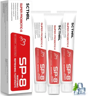 SP-8 Probiotic Ultra Whitening Toothpaste Upgraded, SP-8 New Version Fluoride-Free & Probiotic-Infused Formula for Oral Health, Teeth Whitening & Gum Care & Fresh Breath Probiotic Toothpaste for Adult