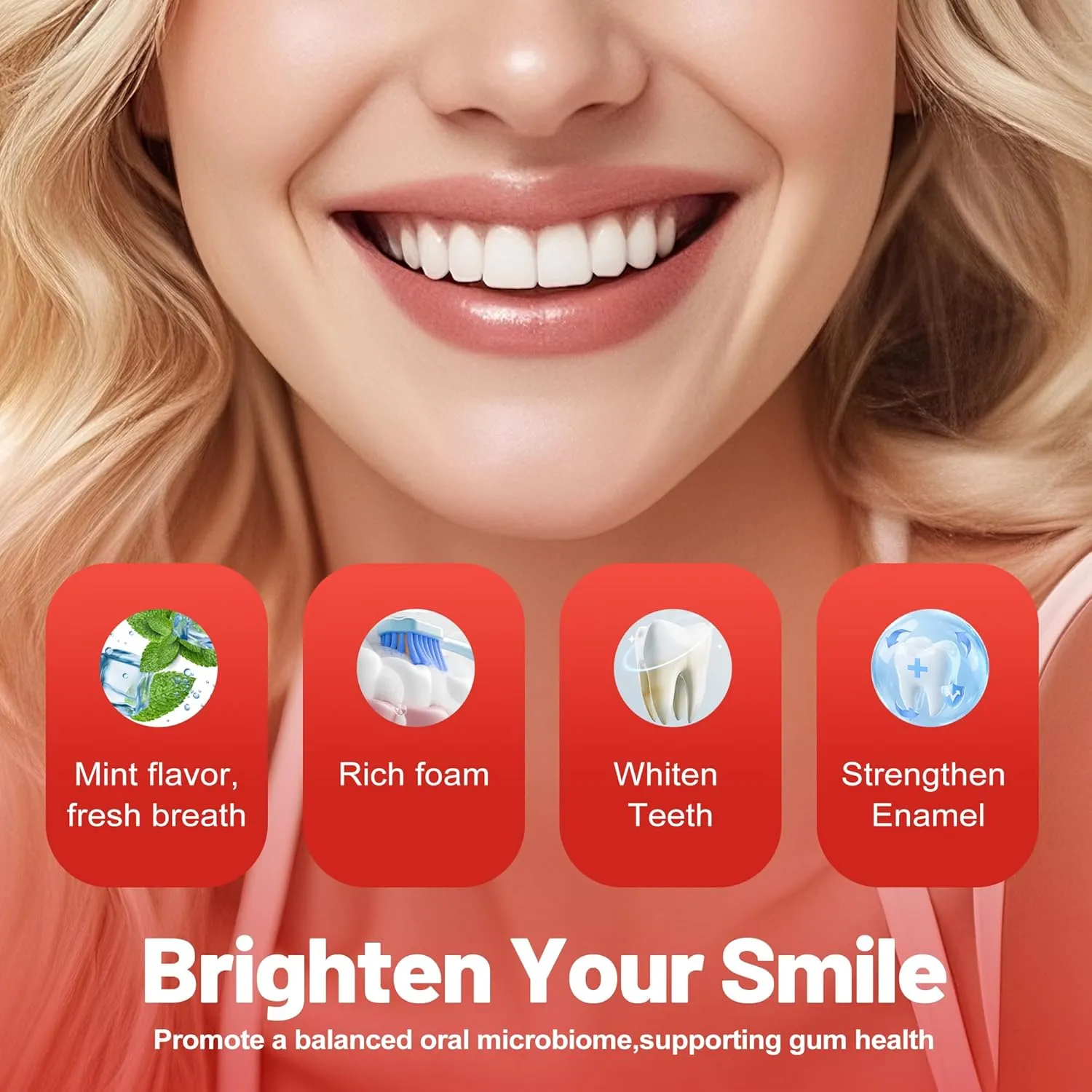 SP- 8 Probiotic Whitening Toothpaste for Teeth Whitening/Brightening & Fresh Breath, 8 Probiotics Formula for Gum Health, Fluoride-Free, Minty Fresh Flavor,4.23oz (3 Tubes)