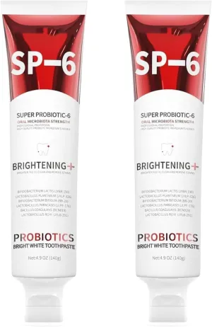 Sp6 Probiotic Whitening Toothpaste, Sp-6 Ultra Whitening Toothpaste,Fresh Breath, Ideal for Sensitive Teeth & Smokers Daily Use (2)