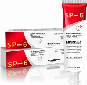 Sp-6 Probiotic Whitening Toothpaste Fresh Mint Flavor, Sp6 Probiotic Whitening Toothpaste Helps Remove Surface Stains and Gently Cleans Teeth, Suitable for Daily Use, 4.58 Ounce (Pack of 2)