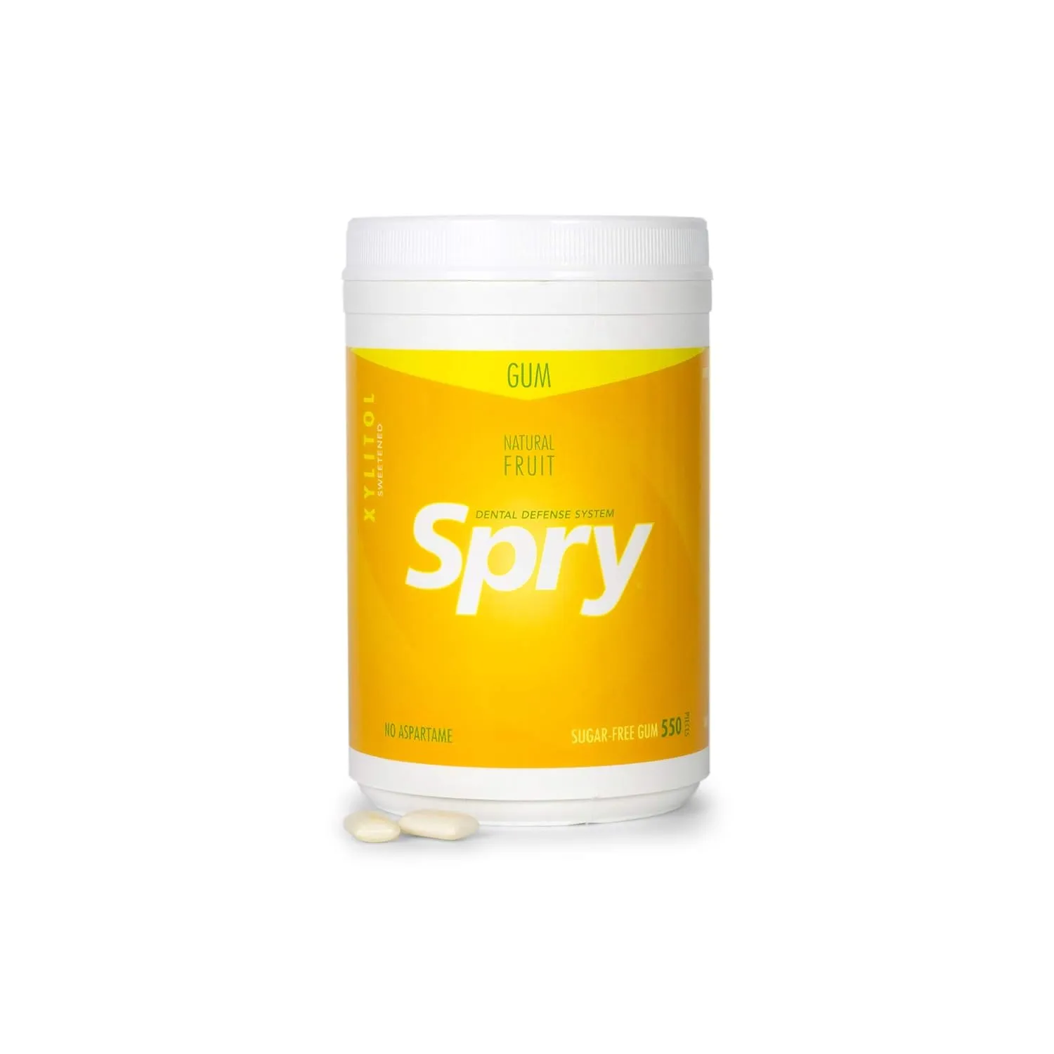 Spry Fresh Natural Xylitol Chewing Gum Dental Defense System Aspartame-Free Sugar Free Gum (Fresh Fruit, 550 Count - Pack of 1)
