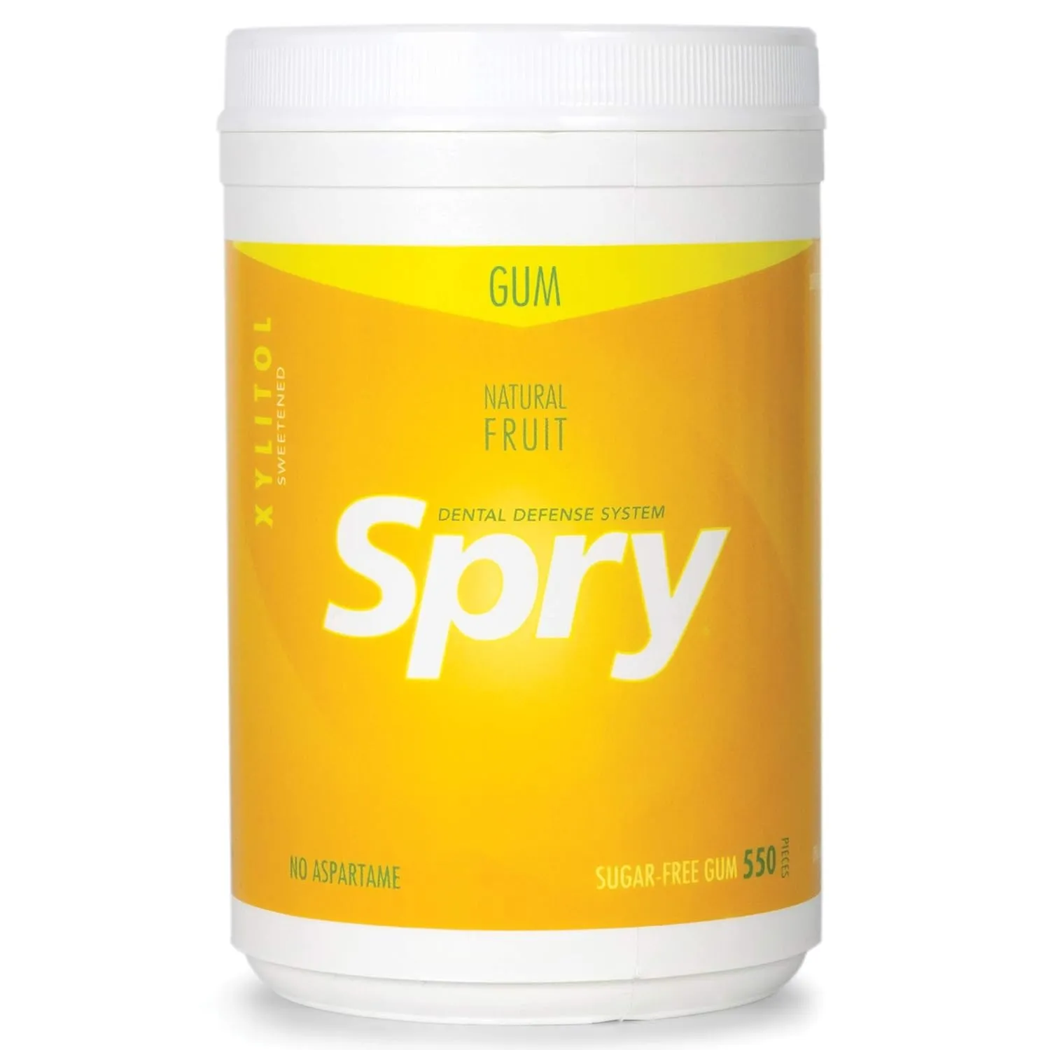 Spry Fresh Natural Xylitol Chewing Gum Dental Defense System Aspartame-Free Sugar Free Gum (Fresh Fruit, 550 Count - Pack of 1)