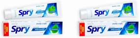 Spry Natural Xylitol Toothpaste 5oz for Adults and Kids with Fluoride, Gentle for Sensitive Teeth Whitening and Remineralizing, Breath Freshening, Mouth Moisturizing, Peppermint (Pack of 2)
