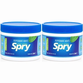 Spry Xylitol Peppermint Sugar Free Candy - Promote Oral Health, Increase Saliva Production, Stop Bad Breath, Non-GMO, Gluten-Free, 240 Count (Pack of 2)