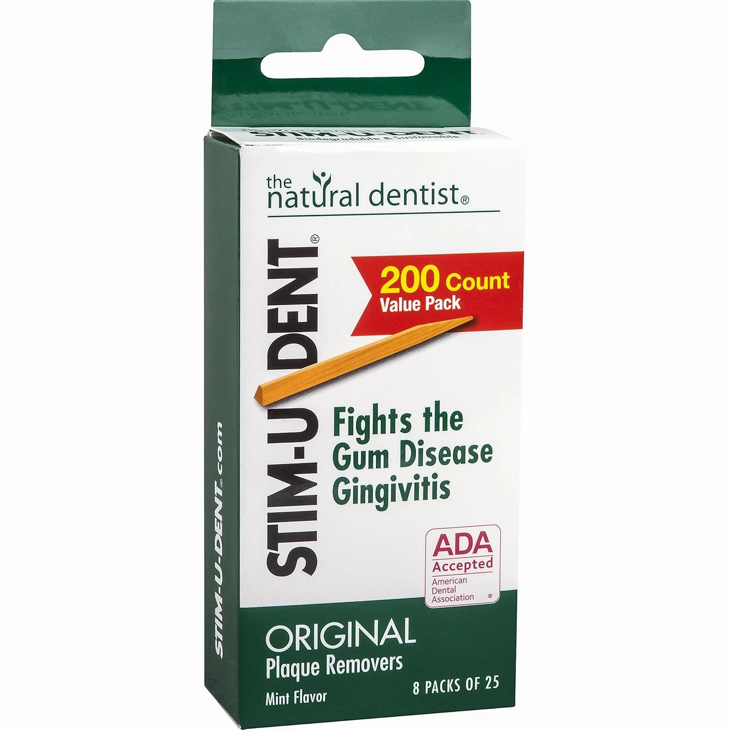 Stim-U-Dent Original, The Un-Plastic Plaque Removers, Mint-Flavored, 200 Count Box (Pack of 6)