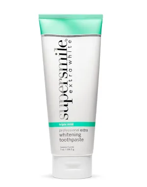 Supersmile Extra White Triple Mint whitening toothpaste – professional formula for visibly whiter teeth – Whitens Up to 9 Shades, 7 oz
