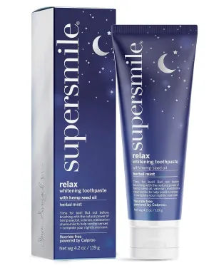 Supersmile Professional Relax Whitening Toothpaste for Your Night Routine - Clinically Proven to Whiten Teeth Up to 6 Shades (Herbal Mint, 4.2 Oz)