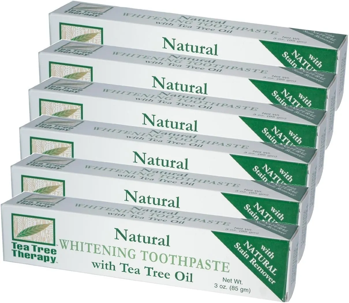 Tea Tree Therapy - Natural Whitening Toothpaste with Oil, 3 Oz (Pack of 6)