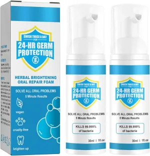 Teeth Mouthwash, Herbal Brightening Oral Repair Foam, Teeth Whitening Foam Mousse, Mousse Foam Deeply Cleaning Stain Removal, Teeth Whitening Toothpaste (2pcs)