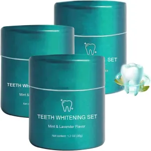 Teeth Whitening Powder,Coconut Activated Charcoal Whitening Toothpaste Booster,Tooth Restoration Mineral Powder Whitener (35g*3, Mild Mint)