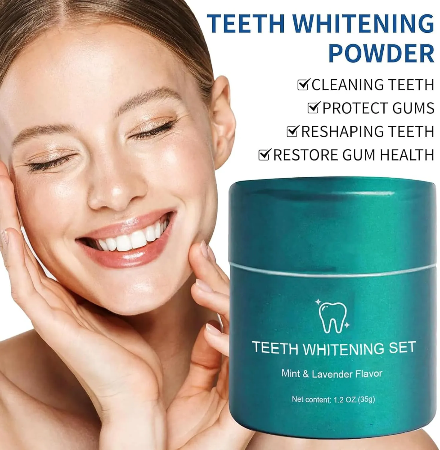 Teeth Whitening Powder,Coconut Activated Charcoal Whitening Toothpaste Booster,Tooth Restoration Mineral Powder Whitener (35g*3, Mild Mint)