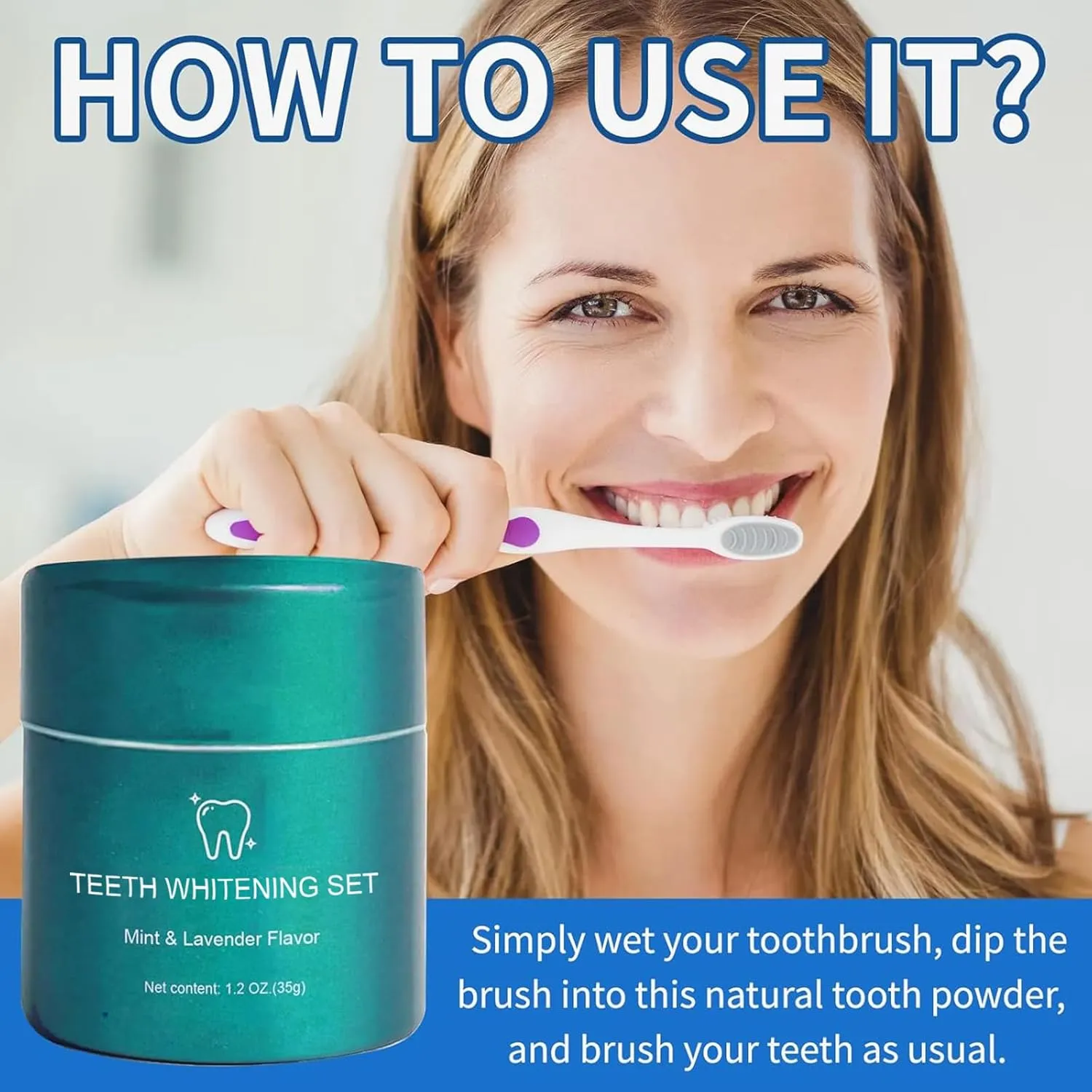 Teeth Whitening Powder,Coconut Activated Charcoal Whitening Toothpaste Booster,Tooth Restoration Mineral Powder Whitener (35g*3, Mild Mint)