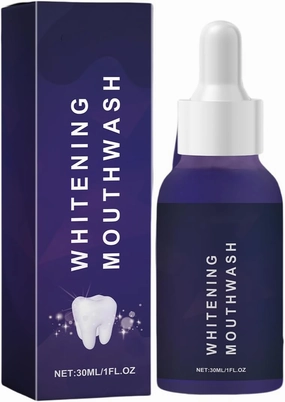 Teeth Whitening Mouthwash, 30ml/1fl.oz, Purple, Stain Removal Formula