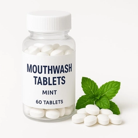 Teeth Whitening Toothpaste Tablets, Waterless Teeth Cleaning Toothpaste with Nano Hydroxyapatite (Peppermint), 60 Pcs