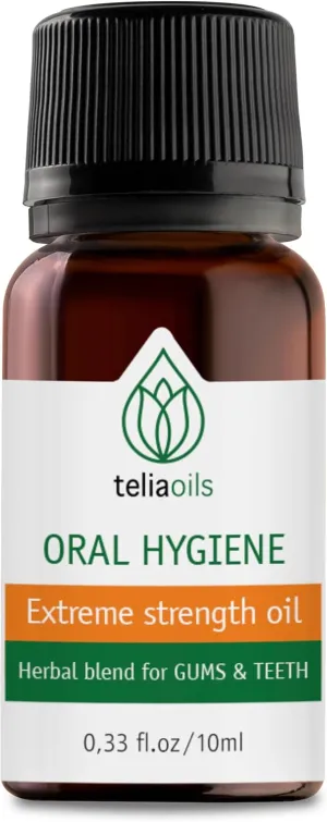 Teliaoils Herbal Blend for Teeth & Gums - Extreme Strength Oral Hygiene Oil- 100% Natural Deep Cleansing Mouthwash/Liquid Toothpaste/Herbal Breath Freshener- Fluoride Free Oral Discomforts - 10ml