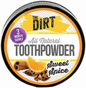 The Dirt - Remineralizing Tooth Powder, Natural Fluoride-Free Teeth Whitening Powder with Hydroxyapatite, Flouride & Gluten Free, Organic Vegan (Sweet Spice, 25g: 3 Month Supply)