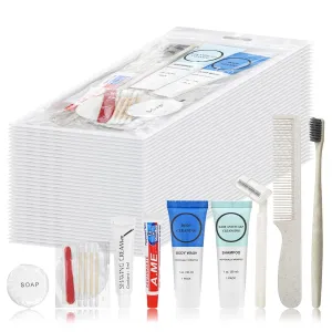 Toiletry Kits Homeless Personal Hygiene Care Package Kits Supplies In Bulk, Disposable Travel Size Essential Women Men Toiletries Set for Hotel,Charity,Camping,Travel (7.1 Inch, 40, Count)