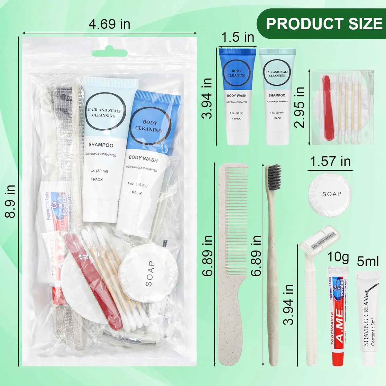 Toiletry Kits Homeless Personal Hygiene Care Package Kits Supplies In Bulk, Disposable Travel Size Essential Women Men Toiletries Set for Hotel,Charity,Camping,Travel (7.1 Inch, 40, Count)