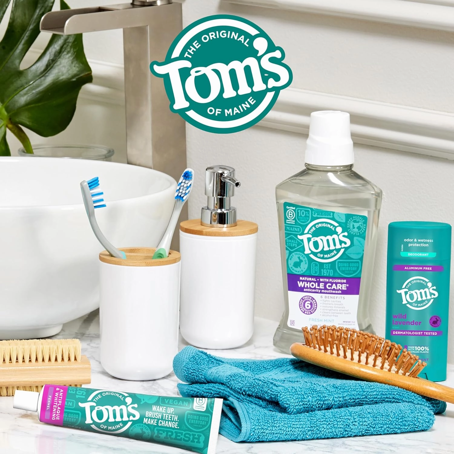 Tom's of Maine Antiplaque and Whitening Toothpaste, Fluoride Free, Fennel, 3 Pack, 4.5 Oz