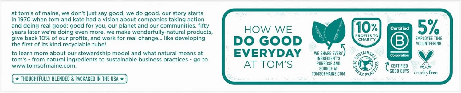Tom's of Maine Fluoride-Free Antiplaque & Whitening Natural Toothpaste, 5.5 Ounce (Pack of 2) - Packaging May Vary