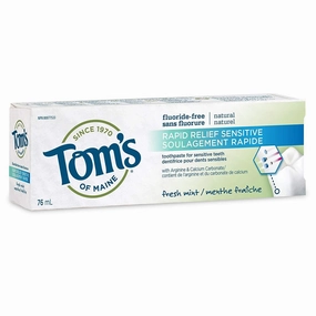 Tom's of Maine Fluoride-Free Rapid Relief Sensitive Toothpaste - Fresh Mint (76 mL)