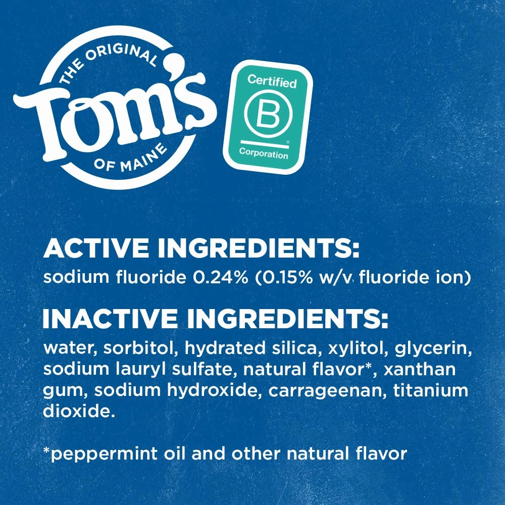 Tom's of Maine Simply White Toothpaste, Clean Mint, 4.7 oz. 3-Pack (Packaging May Vary)