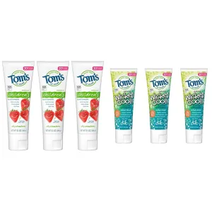 Tom's of Maine Anticavity Fluoride Children's Toothpaste, Kids Toothpaste with Tom's of Maine Natural Fluoride Wicked Cool Children's Toothpaste, Natural Toothpaste, Kids Toothpas