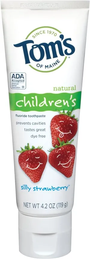 Tom's of Maine Children's Natural Fluoride Toothpaste, Silly Strawberry 4.2 oz (Pack of 5)