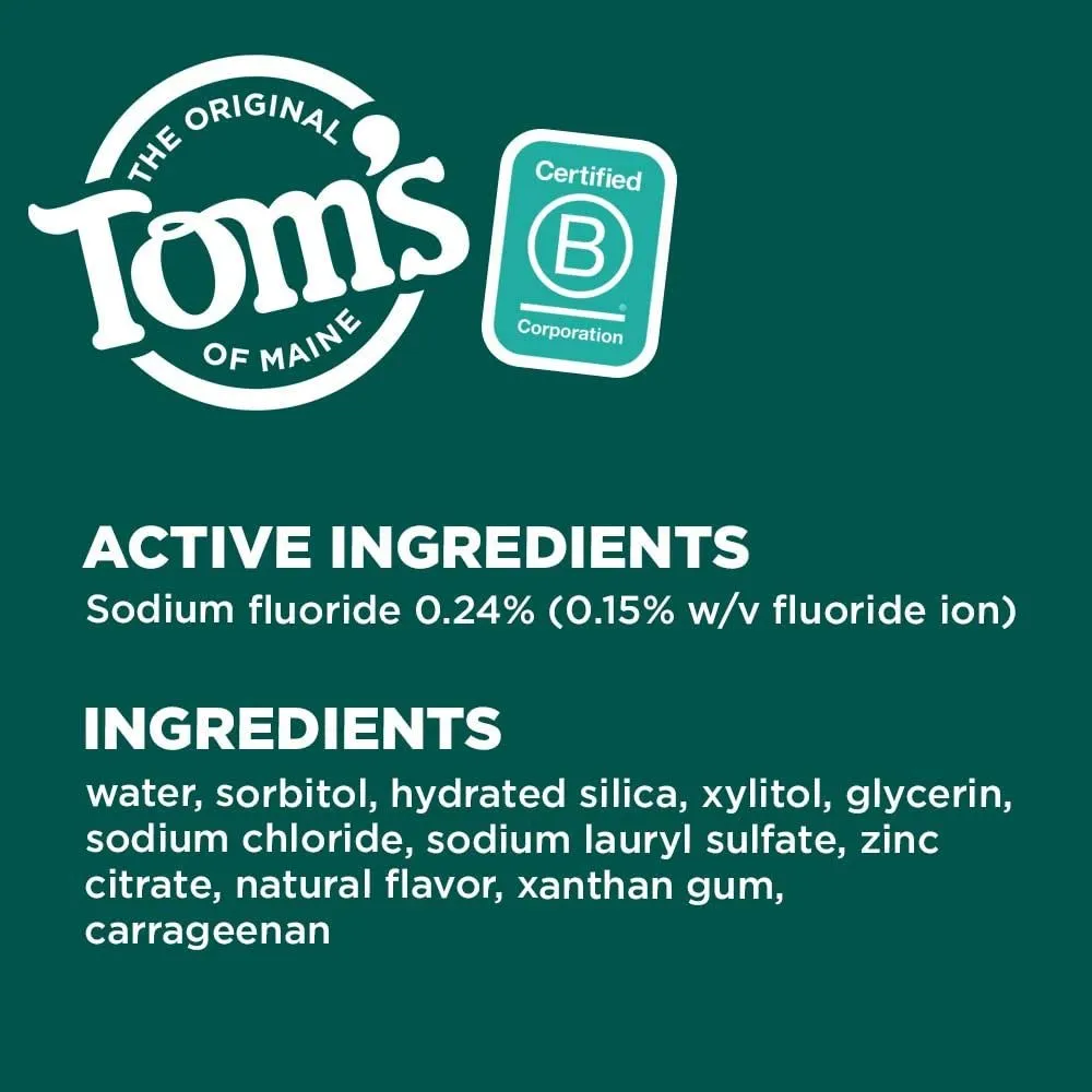 Tom's of Maine PureActiv Teeth   Gum Health* Natural Anticavity Toothpaste Gel 4.0oz , 3-Pack