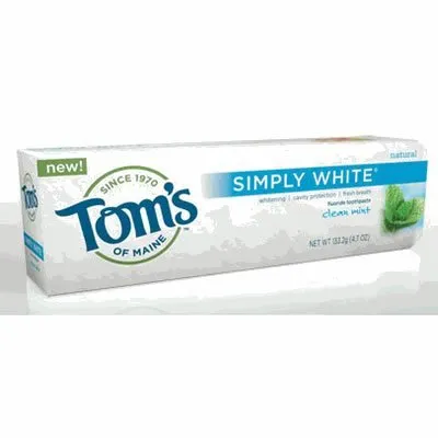 Tom's of Maine Simply White Clean Mint Toothpaste Paste, 4.7-Ounces Tubes