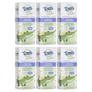 Tom's of Maine Toddlers Fluoride-Free Natural Toothpaste in Mild Fruit Gel, 1.75 Ounce (Pack of 6)