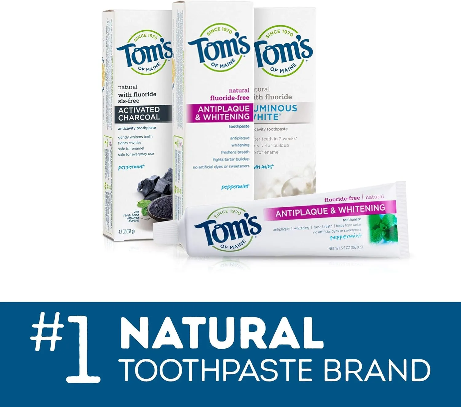 Tom's of Maine Travel Size Anticavity Fresh Mint Toothpaste, 3 oz. 6-Pack (Packaging May Vary)
