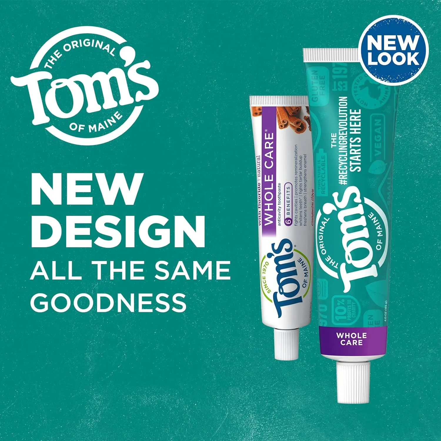 Tom's of Maine Whole Care Natural Toothpaste with Fluoride, Cinnamon Clove, 4.0 oz. 3-Pack (Packaging May Vary)