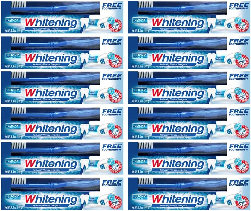 Toothpaste   Bonus Toothbrush, Whitening Anti-Cavity Fluoride, 6.4-oz.
