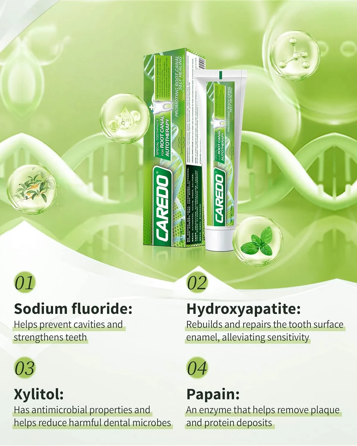Toothpaste Gum Repair for Avoid Root Canal Therapy, Gingivitis Toothpaste fit Gum Care Pulpitis Pain, Mint Flavored 3.5 Oz x 2 Tubes, Both fit Youth Middle-Age & Elders Gift