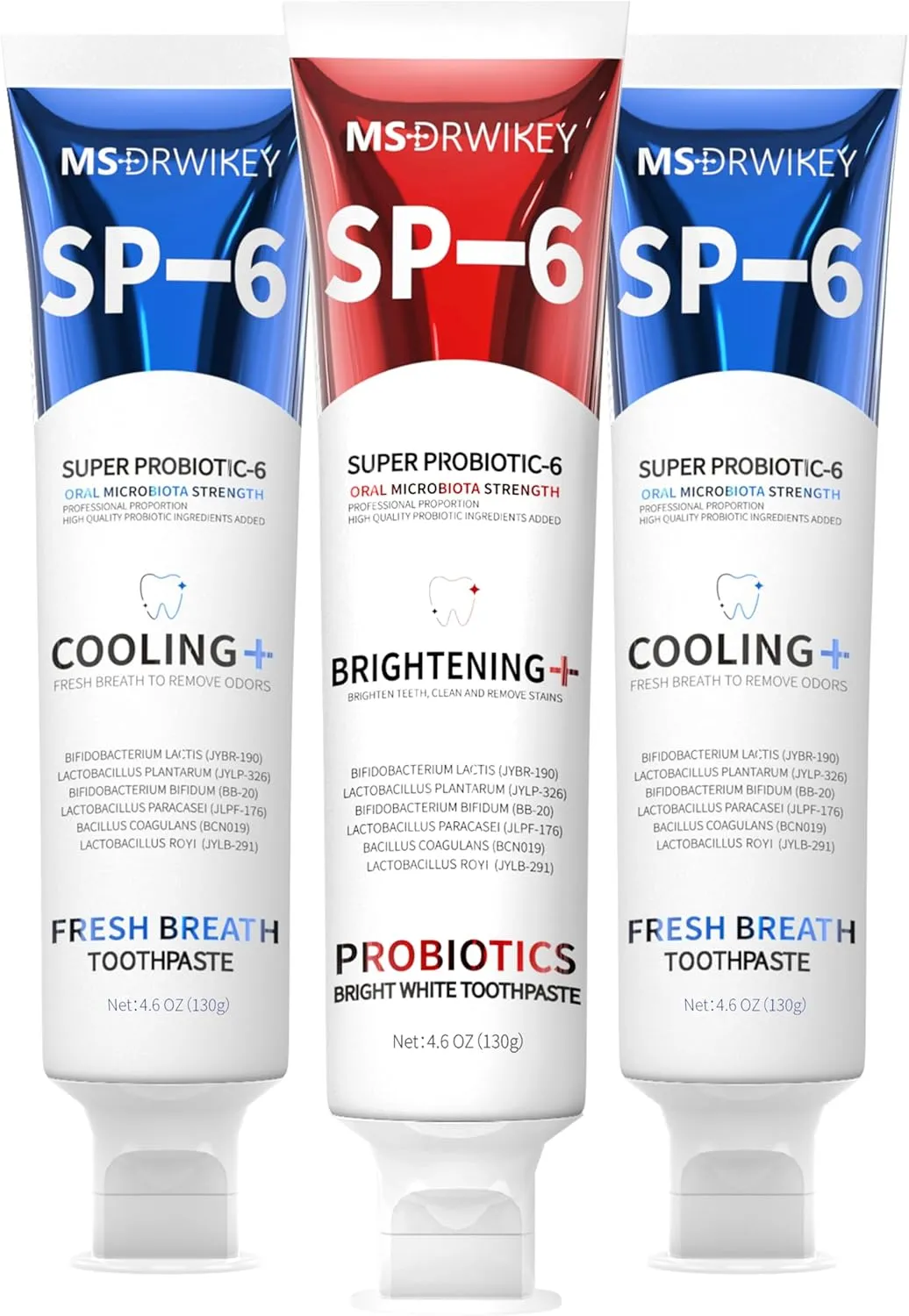 Toothpaste Set – 2-Pack SP-6 Cooling Fresh Breath Toothpaste   1 SP-6 Whitening Tube, Fluoride-Free, Gentle Daily Oral Care for Whitening and Freshness