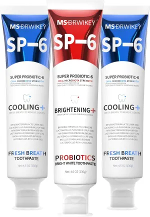Toothpaste Set – 2-Pack SP-6 Cooling Fresh Breath Toothpaste   1 SP-6 Whitening Tube, Fluoride-Free, Gentle Daily Oral Care for Whitening and Freshness