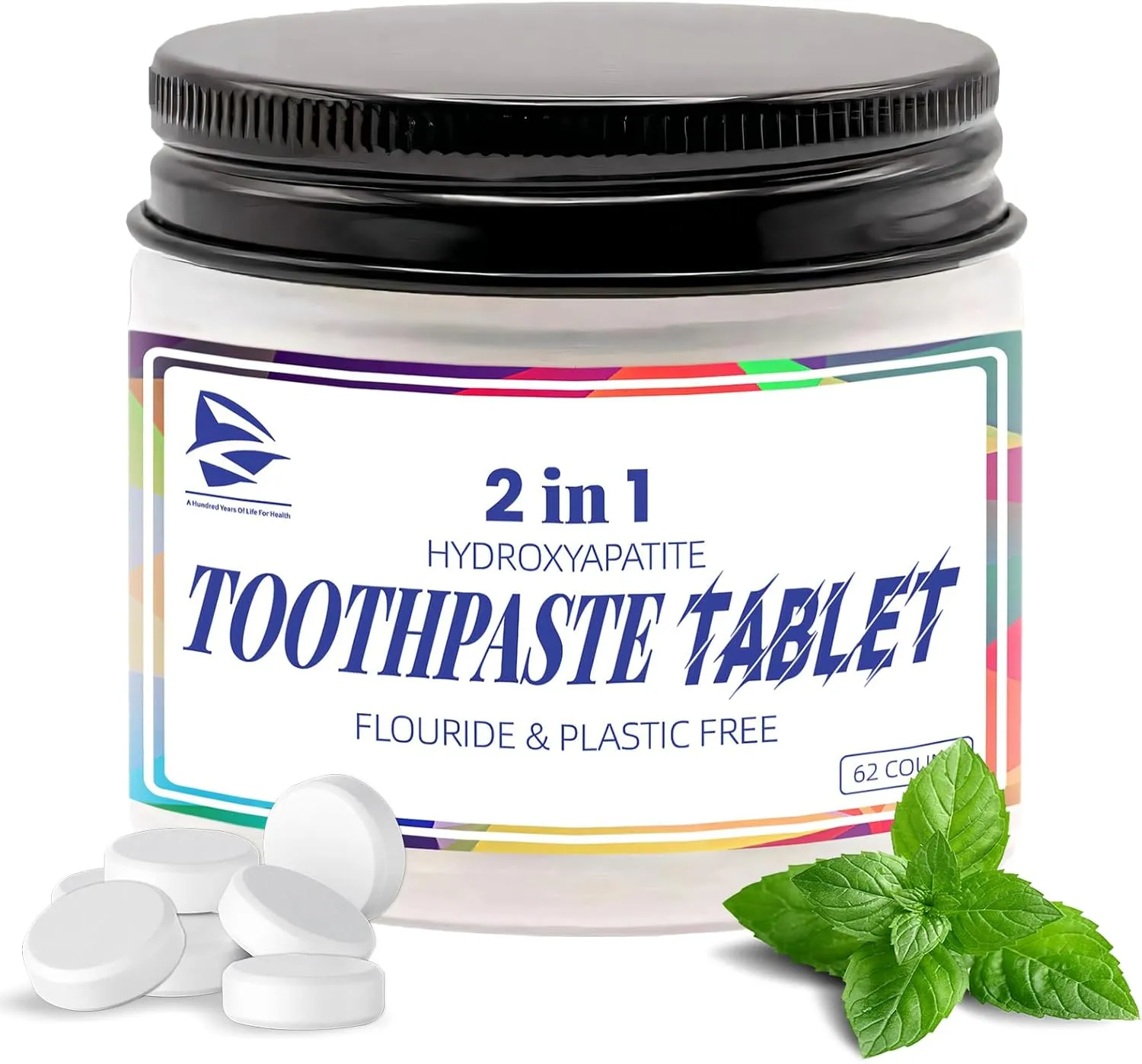 Toothpaste Tablets, Hydroxyapatite Chewable Toothpaste Tablets, Travel Mouthwash for Deep Cleaning, Fresh Breath, Enamel-Safe, Fluoride & Plastic Free (1)