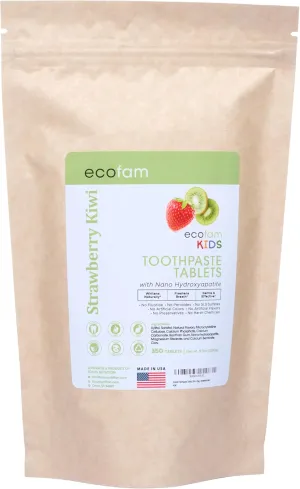 Toothpaste Tablets – Strawberry Kiwi | Nano Hydroxyapatite Toothpaste Tablets Chewable | Fluoride Free l 350 Tabs