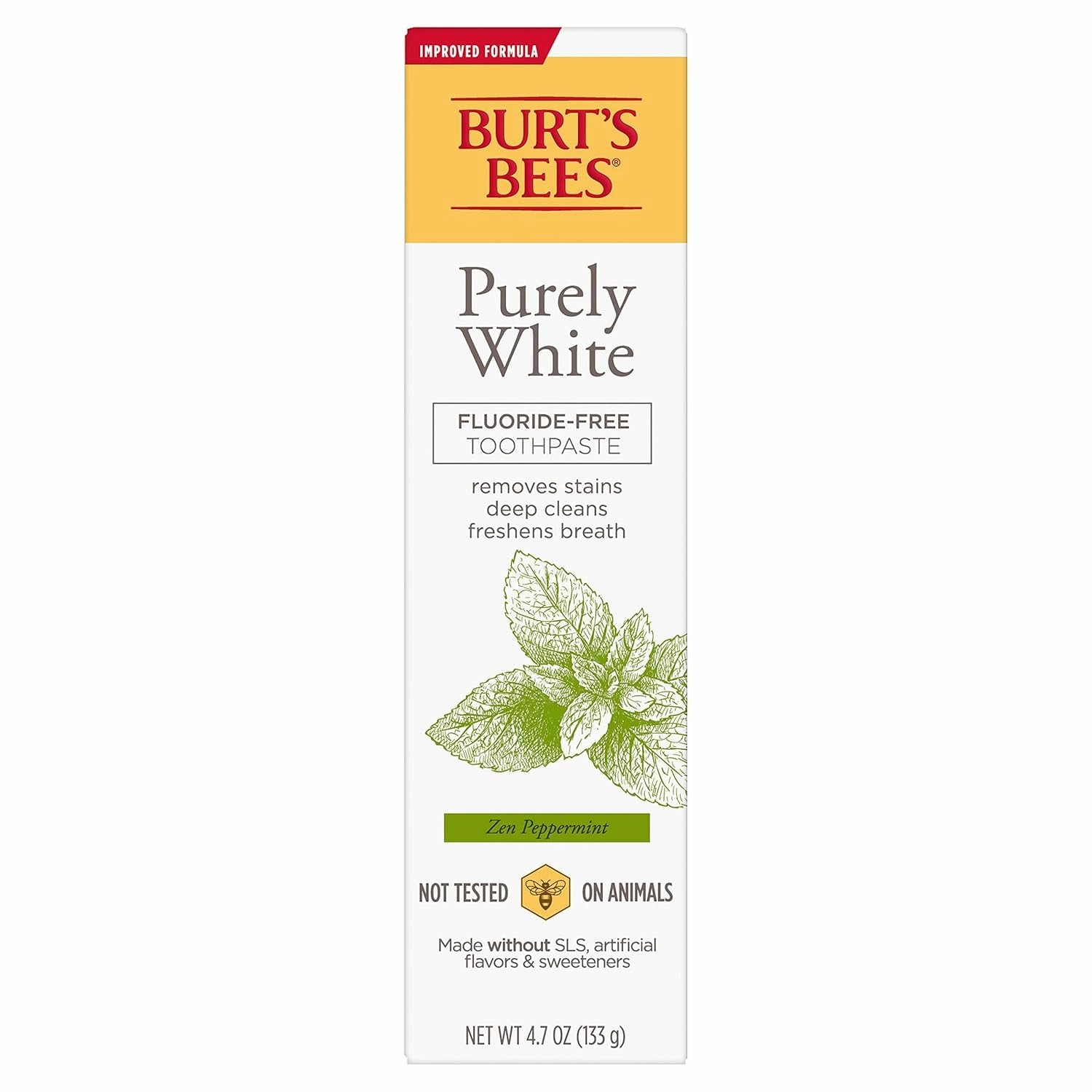 Toothpaste, Natural Flavor, Fluoride-Free, Purely White, Zen Peppermint, 4.7 Oz, Pack of 3