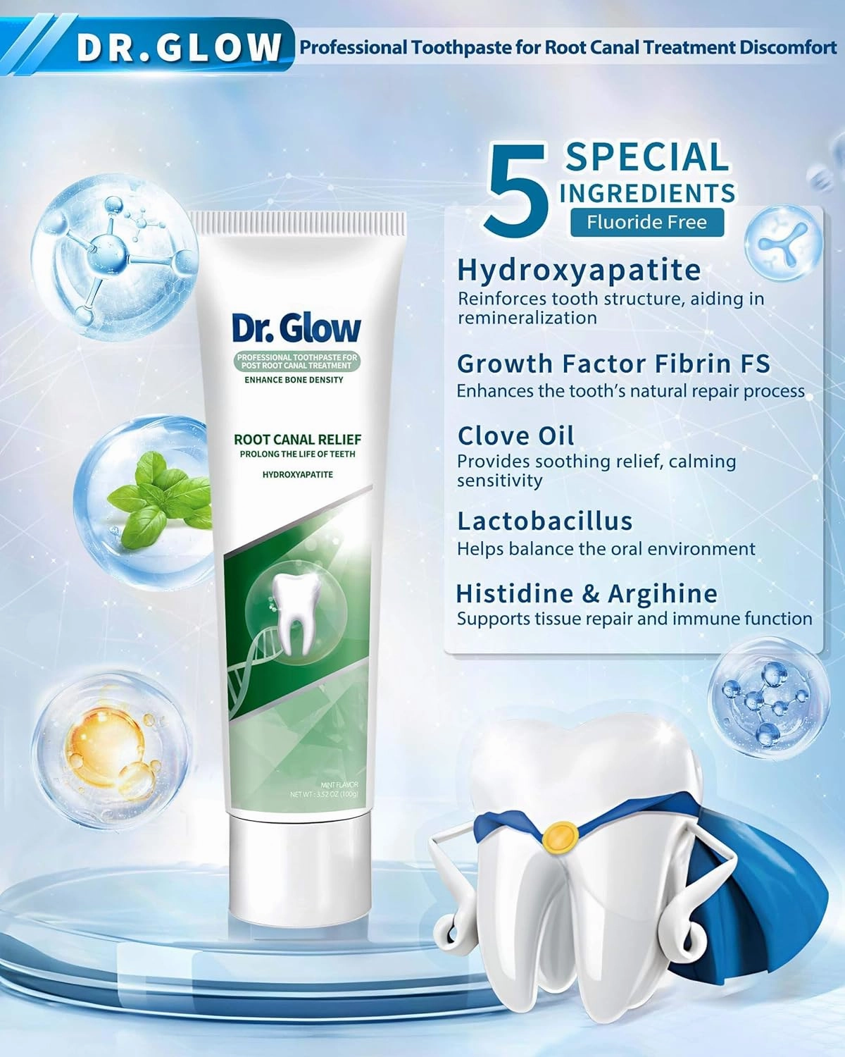 Toothpaste Repair Root Canal Discomforts, Avoid Root Canal Therapy Tooth Repair Hydroxyapatite Toothpaste, Teeth Care Sensitive Toothpaste for Adults Remineralizing Toothpaste Fluoride Free