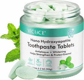 Toothpaste Tablets,Nano Hydroxyapatite Toothpaste for Freshen & Kill Bad Breath Quickly,Chewable Toothpaste Tablet,Fluoride Free & Eco Friendly,150 Tablets