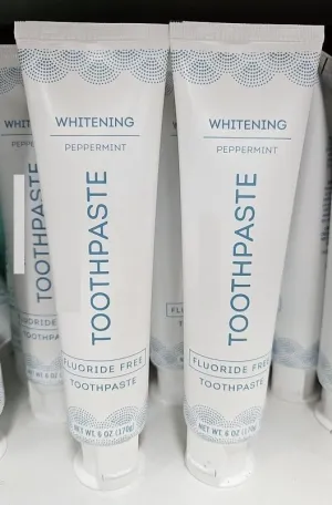 Trader Joe Whitening Peppermint Fluoride Free Toothpaste 6oz 170g (Two Tubes)