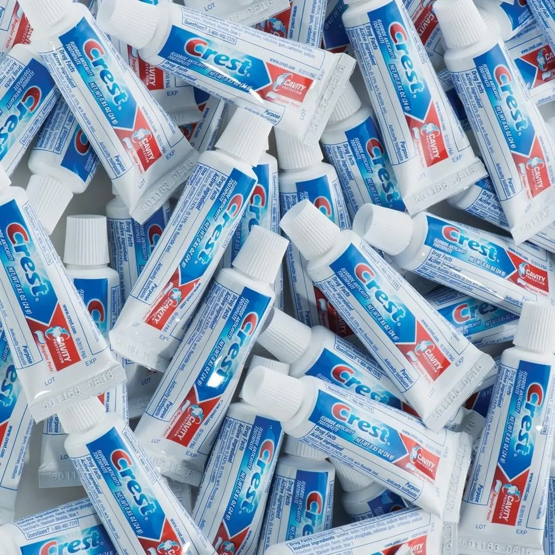 Travel Size Crest Toothpaste Bulk Amenities and Toiletries for Hotel, Vacation Rental and Airbnb 25 Pack, 0.85 fl oz Tubes