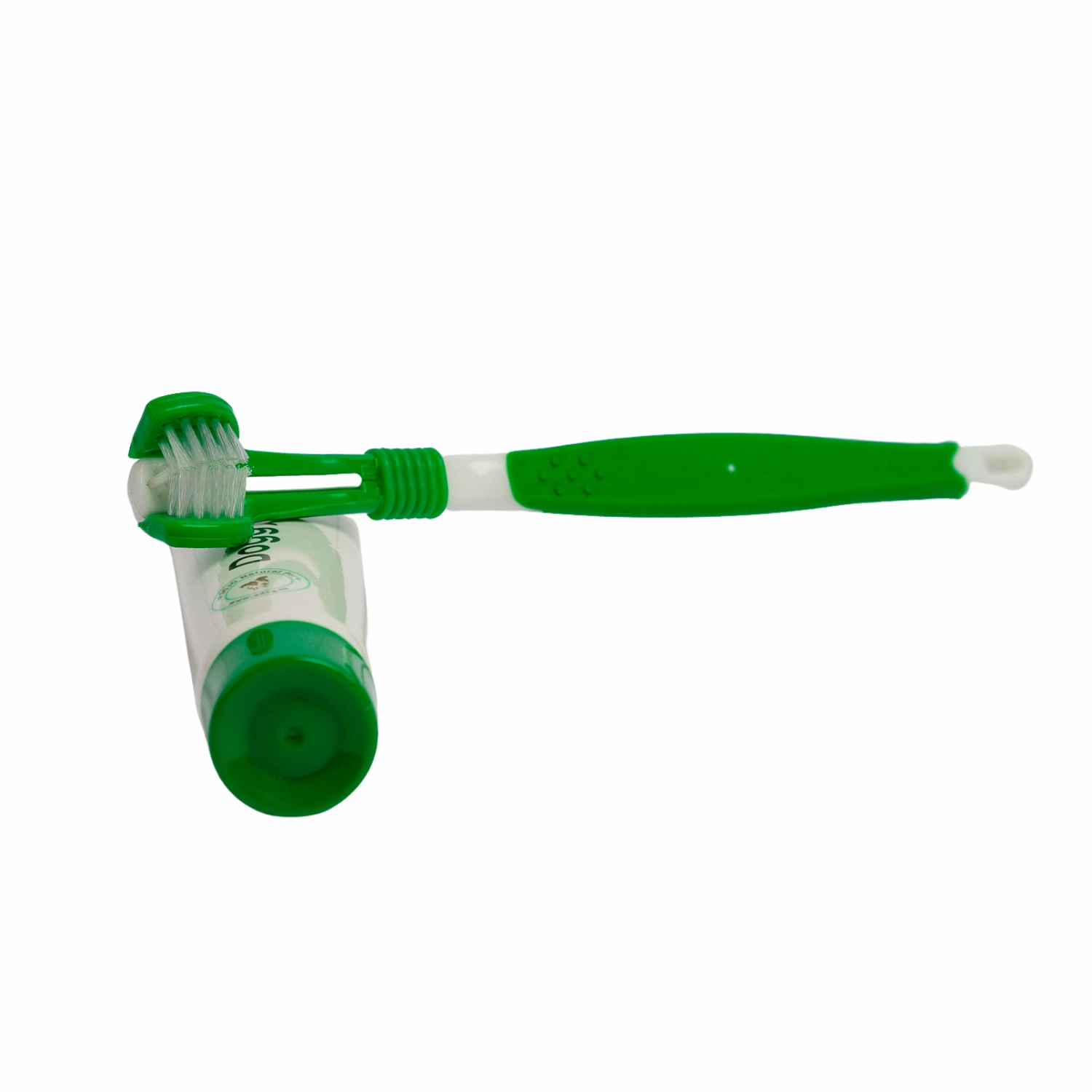Triple Headed Dog Tooth Brush with Toothpaste-2pc Dental Kit