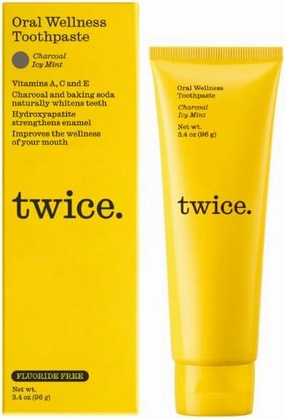 Twice Naturally Whitening Fluoride-Free Toothpaste - Activated Charcoal/ICY Mint - 3.4oz (Pack of 1)