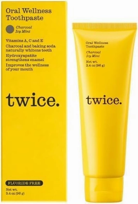 Twice Naturally Whitening Fluoride-Free Toothpaste - Activated Charcoal/ICY Mint - 3.4oz (Pack of 1)