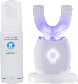 Ultrasonic Toothbrush for Adult Automatic Toothbrush 30'' Automatic Timer Wireless Charging Washable Travel Home Dual-use (White, M)