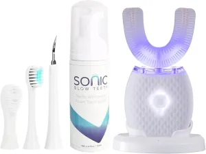 Ultrasonic Toothbrush for Adults Automatic Electric Toothbrush Portable Washable Soft Bristles 30s Automatic Timer Wireless Charging Dual-Use for Travel & Home (White, Adult)