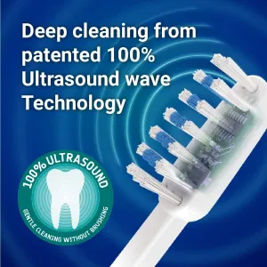Ultrasound Platinum Nature Sensitive Starter Set. Touchless Cleaning for Sensitive Teeth and Gums. Bundle Package Added 2 mild Ultrasound toothpastes. Rechargeable